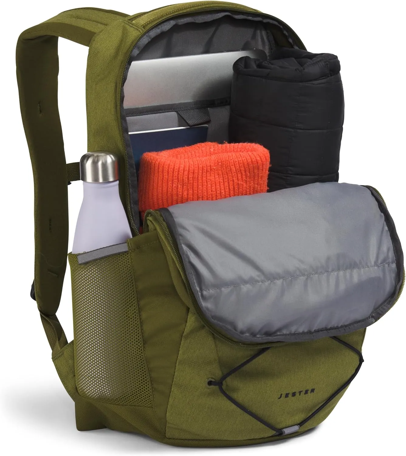 THE NORTH FACE Jester Everyday Laptop Backpack, Forest Olive Light Heather/TNF Black, One Size