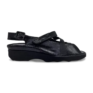 Thierry Rabotin Women's Kayla 1315 Black Stamped Suede Micro Fiber Combo