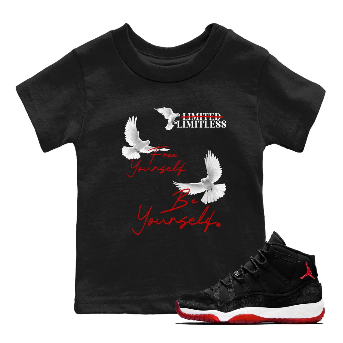 Time-limited offer Be Yourself Velvet Tees Air SNRT Sneaker Jordan Free Kids Bred - International coverage Yourself 11
