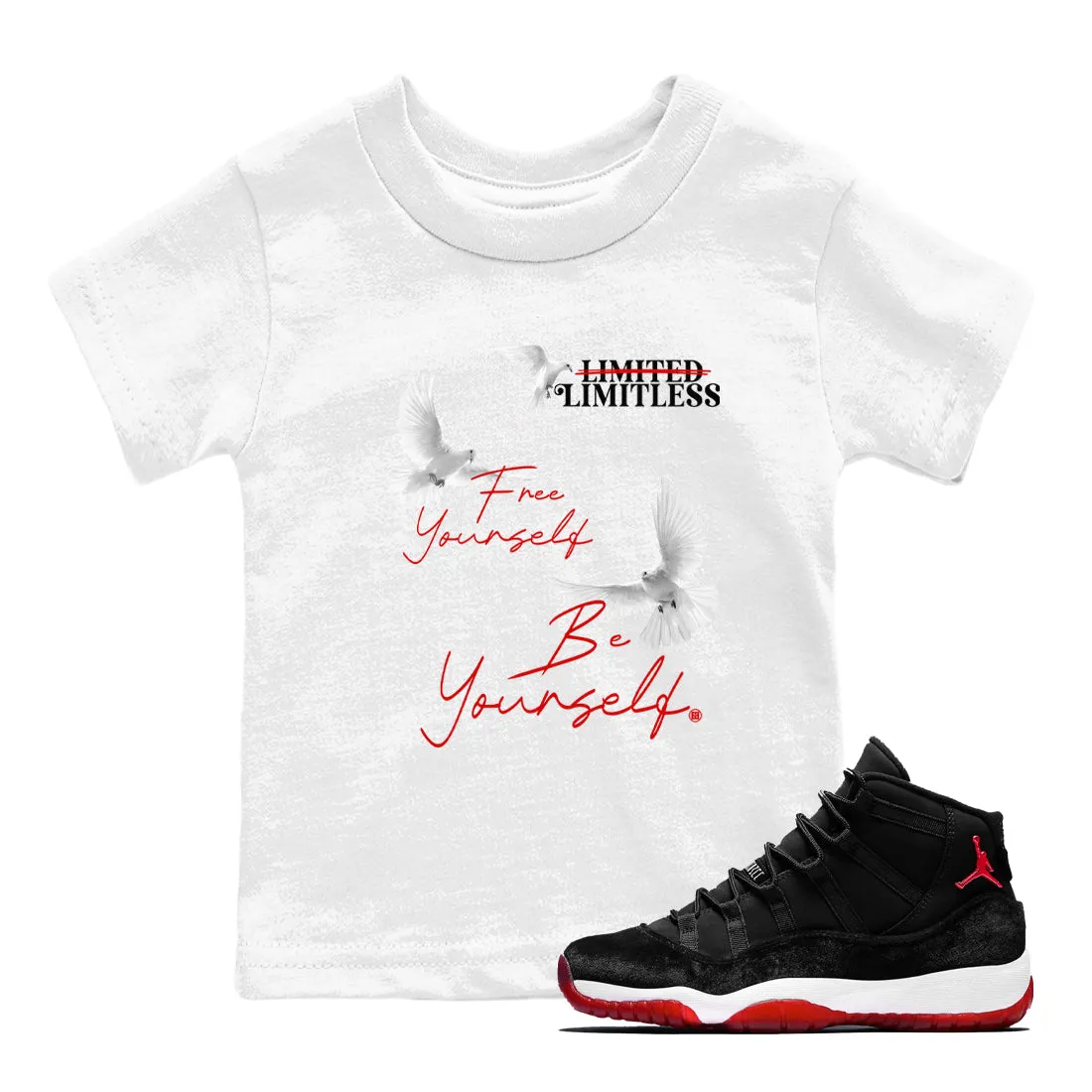 Time-limited offer Be Yourself Velvet Tees Air SNRT Sneaker Jordan Free Kids Bred - International coverage Yourself 11