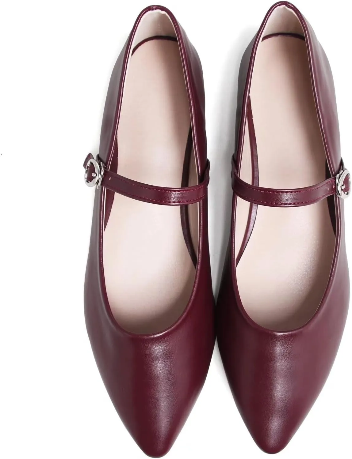 TN TANGNEST Leather Flats for Women Comfortable Pointy Toe Slip On Flats Soft Work Flats Retro Mary Jane Flats