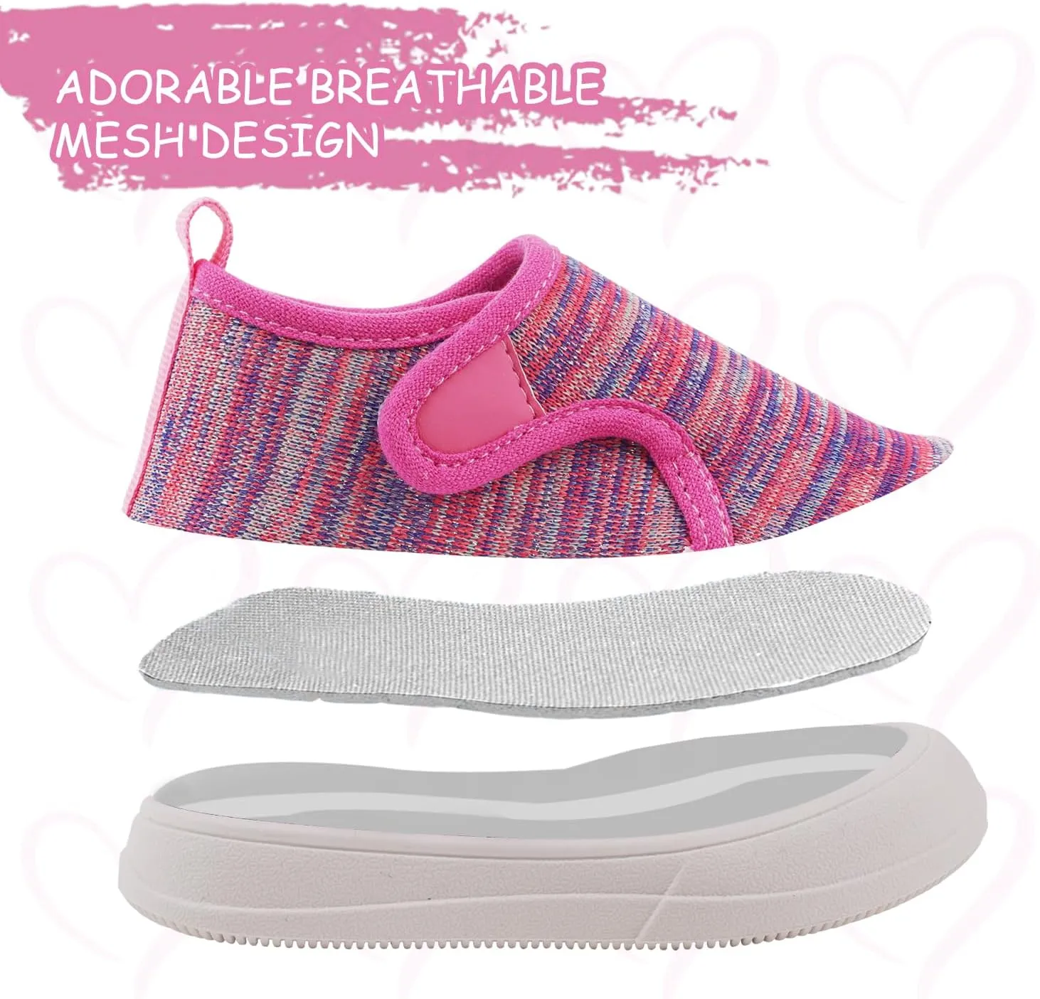 Toandon Baby Toddler Lightweight Flexible Straps Sneakers for 1-7 Yrs