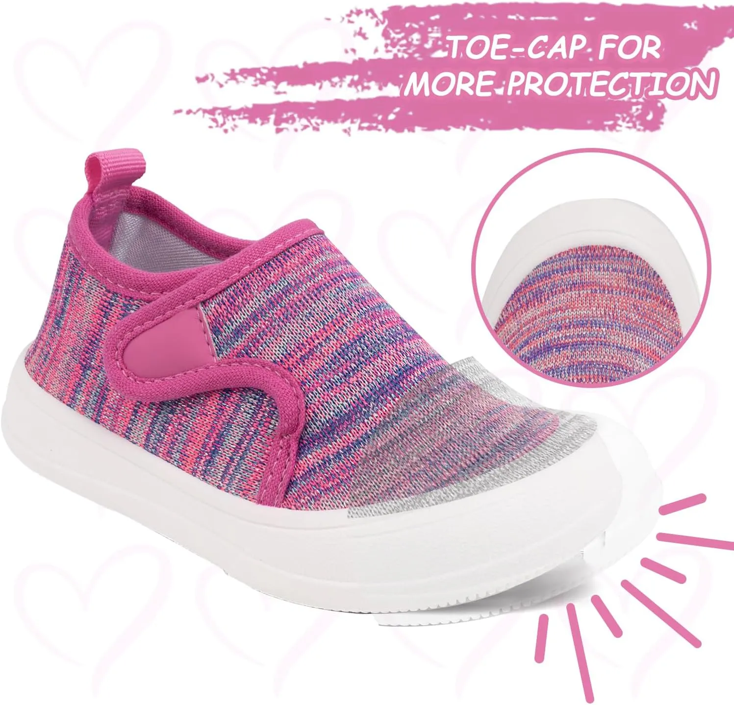 Toandon Baby Toddler Lightweight Flexible Straps Sneakers for 1-7 Yrs