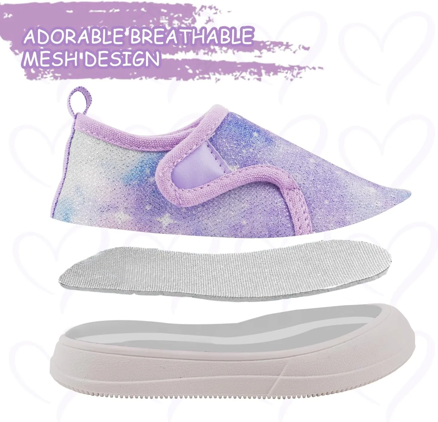 Toandon Baby Toddler Lightweight Flexible Straps Sneakers for 1-7 Yrs