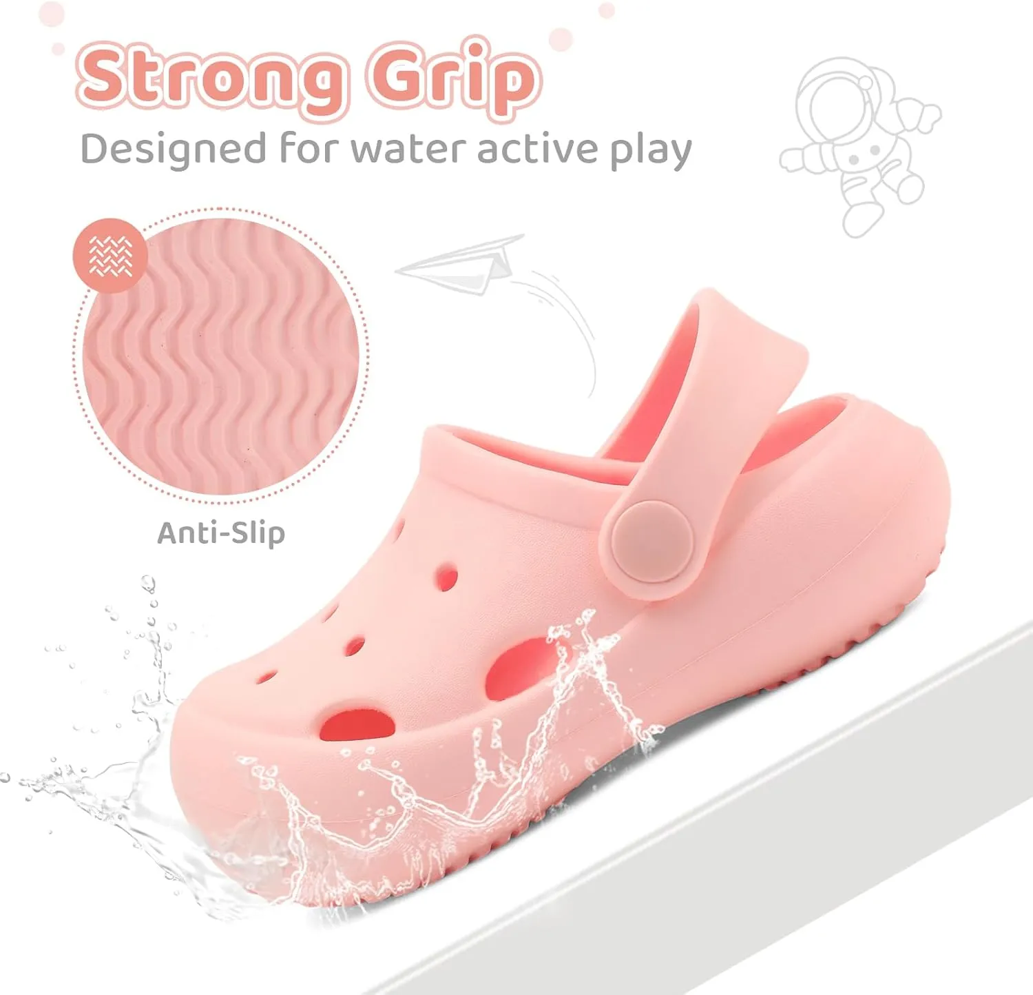 Toddler Classic Clogs Skin-Friendly Comfy Lightweight 丨Boys Girls Slip On Water Shoes
