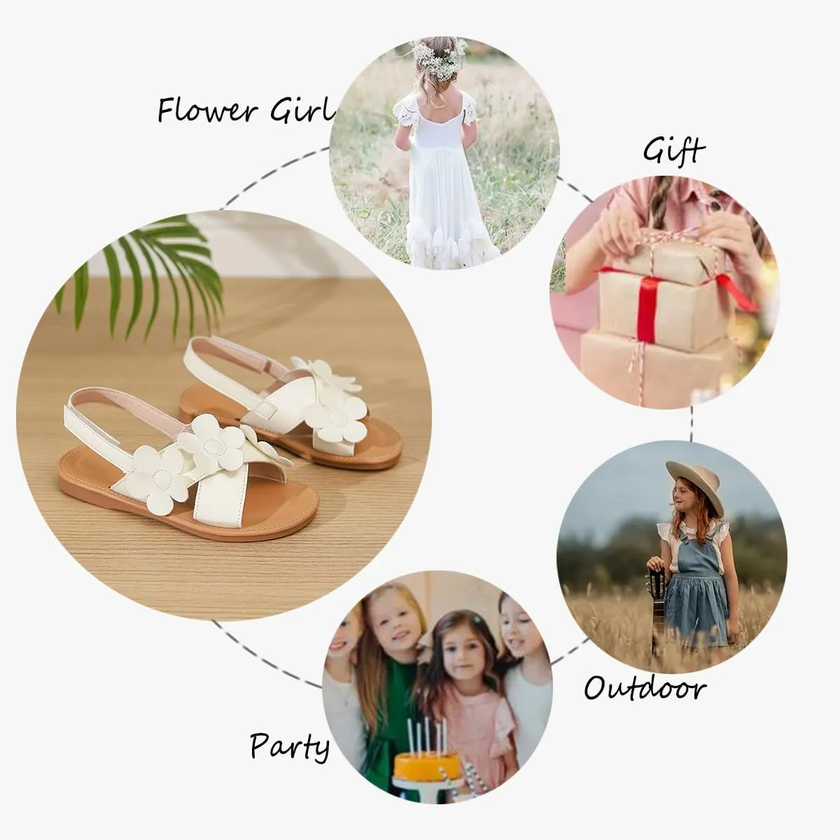 Toddler Girls Sandals Summer Flats Dress Shoes for Baby Little Kids Girl