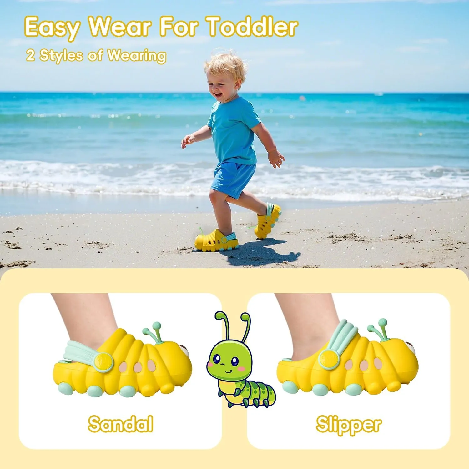 Toddler Sandals Baby Boys Girls Slip On Walking Shoes Summer Breathable Quick-Dry Lightweight Barefoot Slippers Outdoor Indoor Non-Slip Sandals