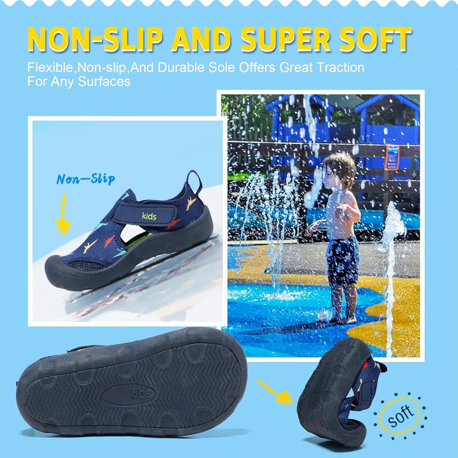 Toddler Water Shoes Quick-Dry Cute Beach Swim Pool Shoes