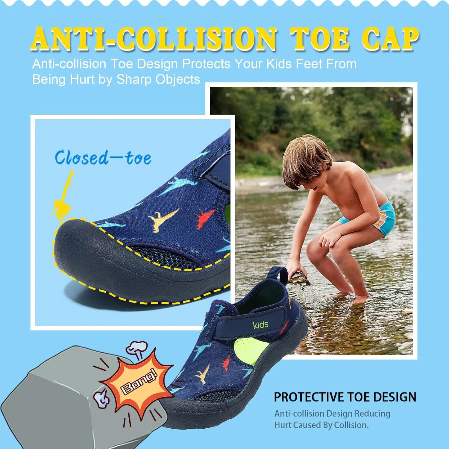 Toddler Water Shoes Quick-Dry Cute Beach Swim Pool Shoes
