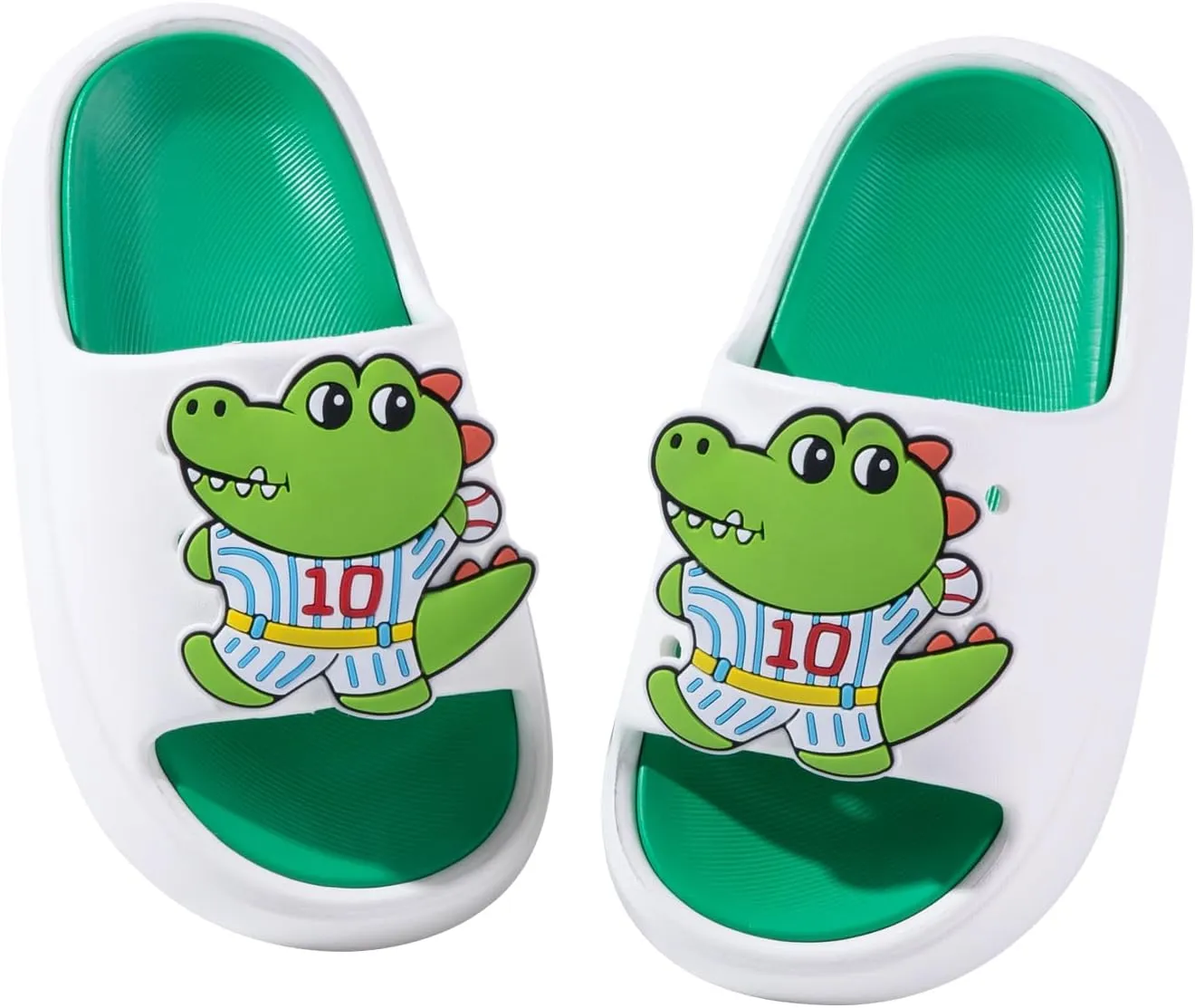 Toddlers Boys & Girls Slides Two-Tone Animals EVA Slip-On Kids Platform Slippers for Indoor Outdoor