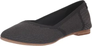 TOMS Womens Jutti Neat Knit Slip On Flats Casual - Black