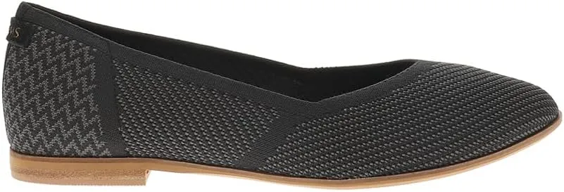 TOMS Womens Jutti Neat Knit Slip On Flats Casual - Black