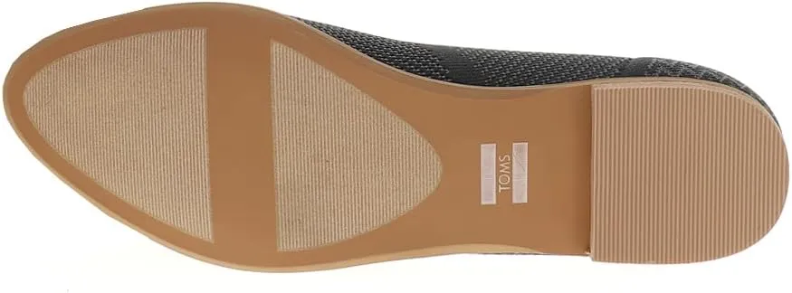 TOMS Womens Jutti Neat Knit Slip On Flats Casual - Black