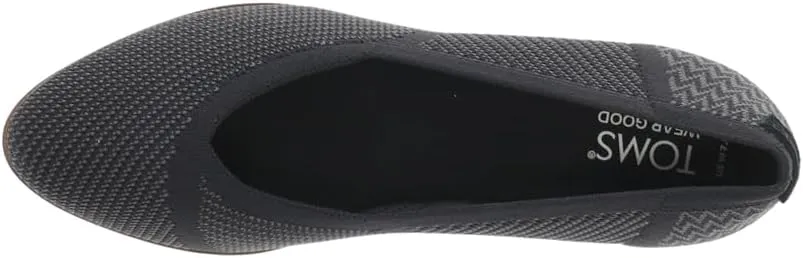TOMS Womens Jutti Neat Knit Slip On Flats Casual - Black