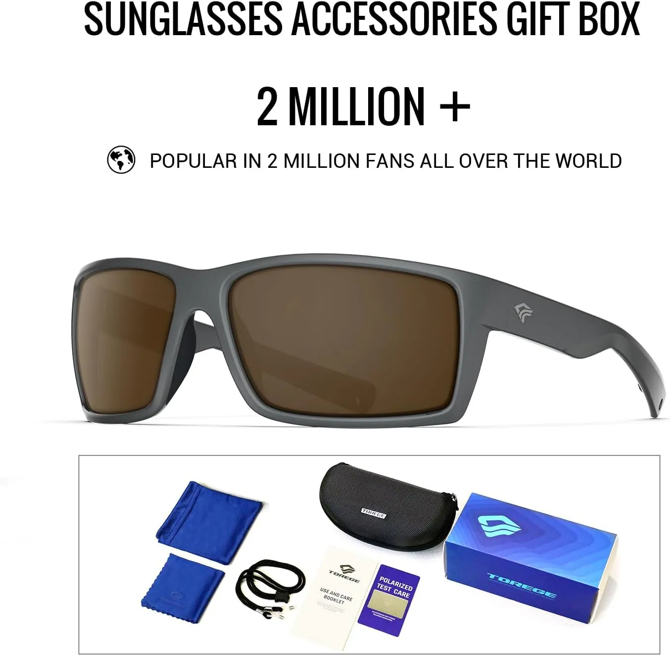 TOREGE Sports Polarized Sunglasses for Men Women Flexible Frame Cycling Running Driving Fishing Mountaineering TR24