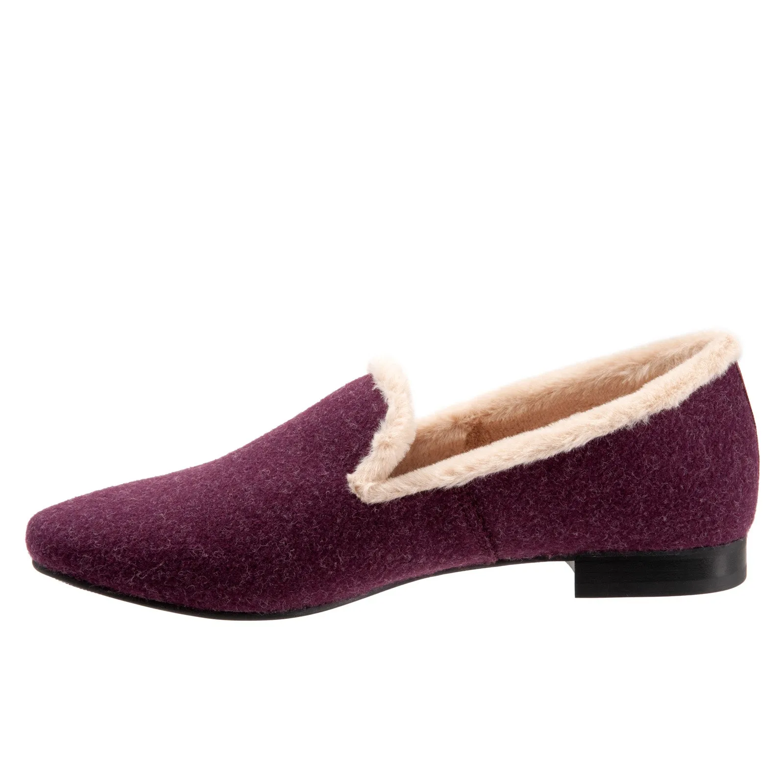 Trotters Glory T2160-656 Womens Burgundy Wide Leather Loafer Flats Shoes