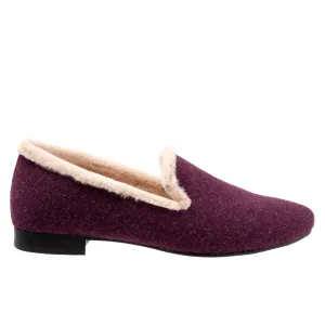 Trotters Glory T2160-656 Womens Burgundy Wide Leather Loafer Flats Shoes
