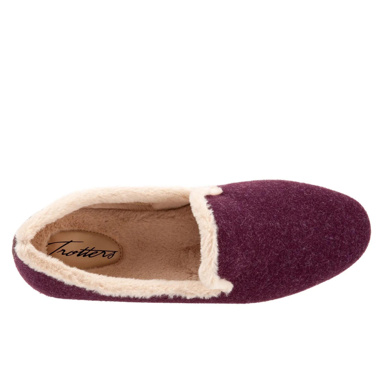Trotters Glory T2160-656 Womens Burgundy Wide Leather Loafer Flats Shoes