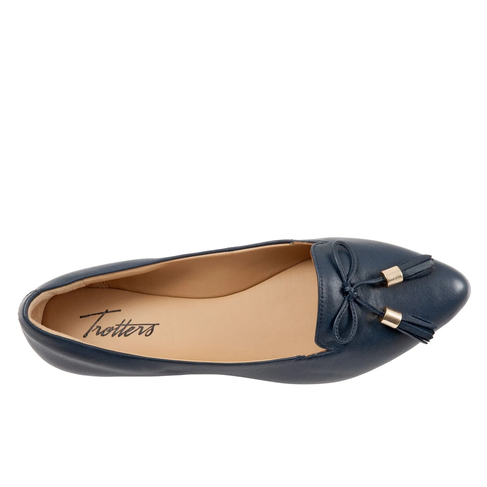 Trotters Hope T2162-400 Womens Blue Narrow Leather Loafer Flats Shoes