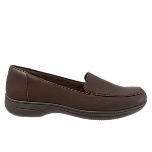 Trotters Jacob T1854-200 Womens Brown Narrow Leather Loafer Flats Shoes
