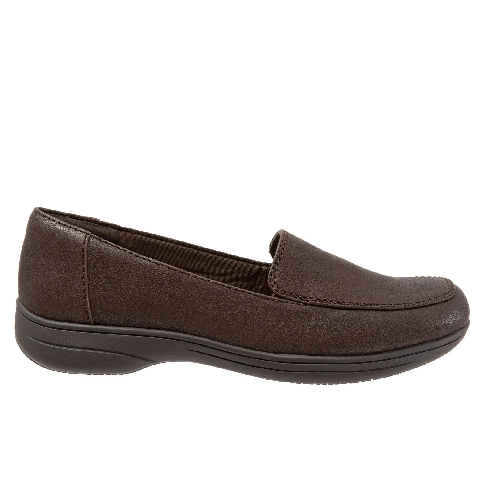 Trotters Jacob T1854-200 Womens Brown Narrow Leather Loafer Flats Shoes
