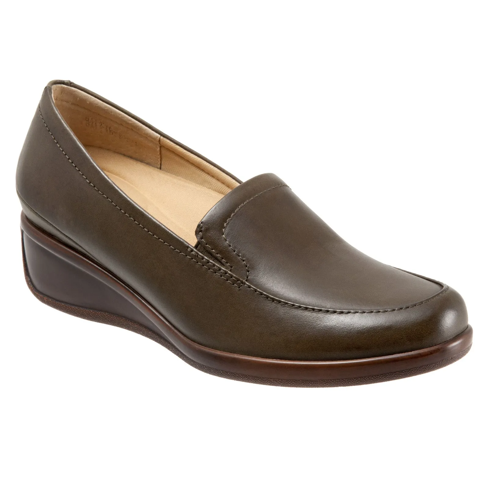 Trotters Marche T1659-312 Womens Brown Narrow Leather Loafer Flats Shoes