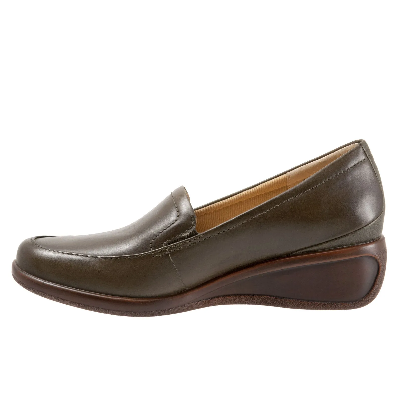 Trotters Marche T1659-312 Womens Brown Narrow Leather Loafer Flats Shoes