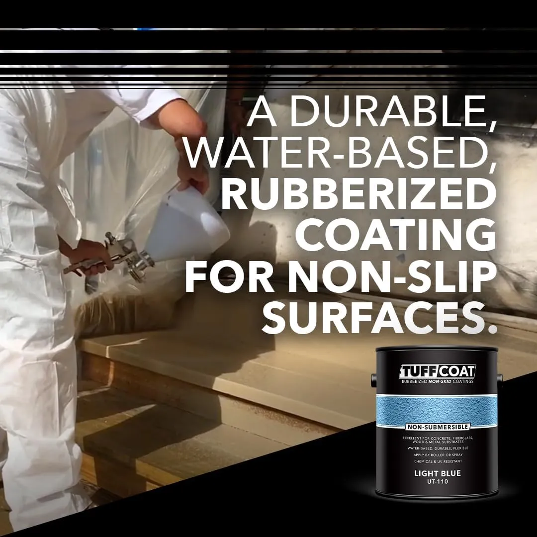 Tuff Coat UT-110 Light Blue - 1 Gallon: Medium Texture, Non-Submersible, Water-Based, Rubberized Non-Skid Coating