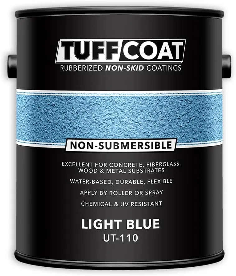 Tuff Coat UT-110 Light Blue - 1 Gallon: Medium Texture, Non-Submersible, Water-Based, Rubberized Non-Skid Coating