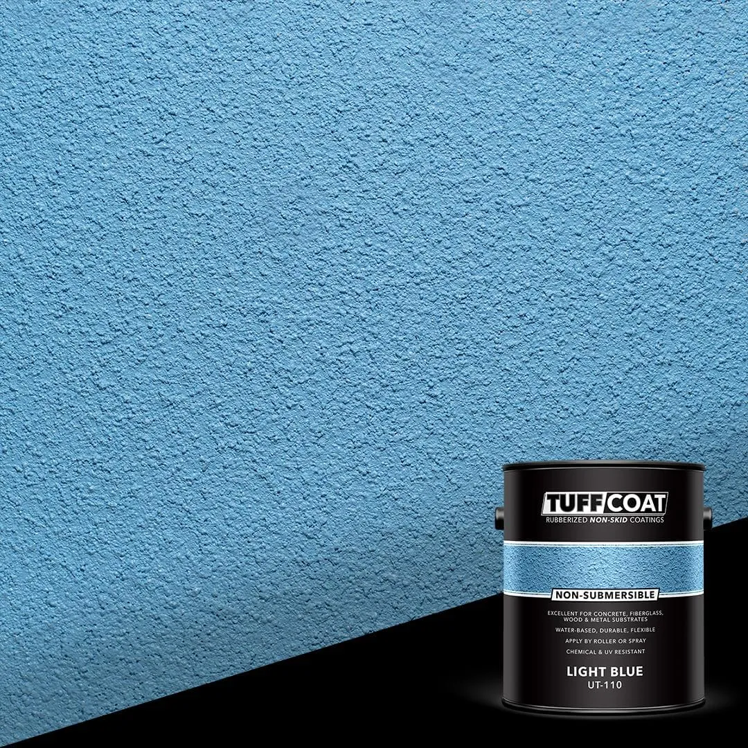 Tuff Coat UT-110 Light Blue - 1 Gallon: Medium Texture, Non-Submersible, Water-Based, Rubberized Non-Skid Coating