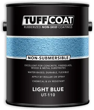 Tuff Coat UT-110 Light Blue - 1 Gallon: Medium Texture, Non-Submersible, Water-Based, Rubberized Non-Skid Coating