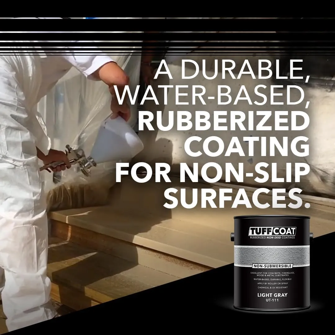 Tuff Coat UT-111 Light Gray - 1 Gallon: Medium Texture, Non-Submersible, Water-Based, Rubberized Non-Skid Coating