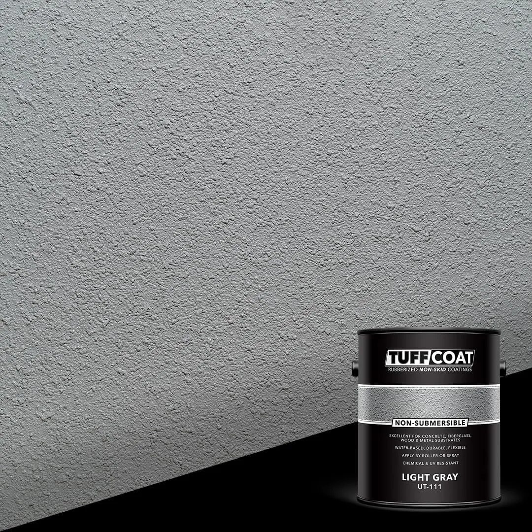 Tuff Coat UT-111 Light Gray - 1 Gallon: Medium Texture, Non-Submersible, Water-Based, Rubberized Non-Skid Coating