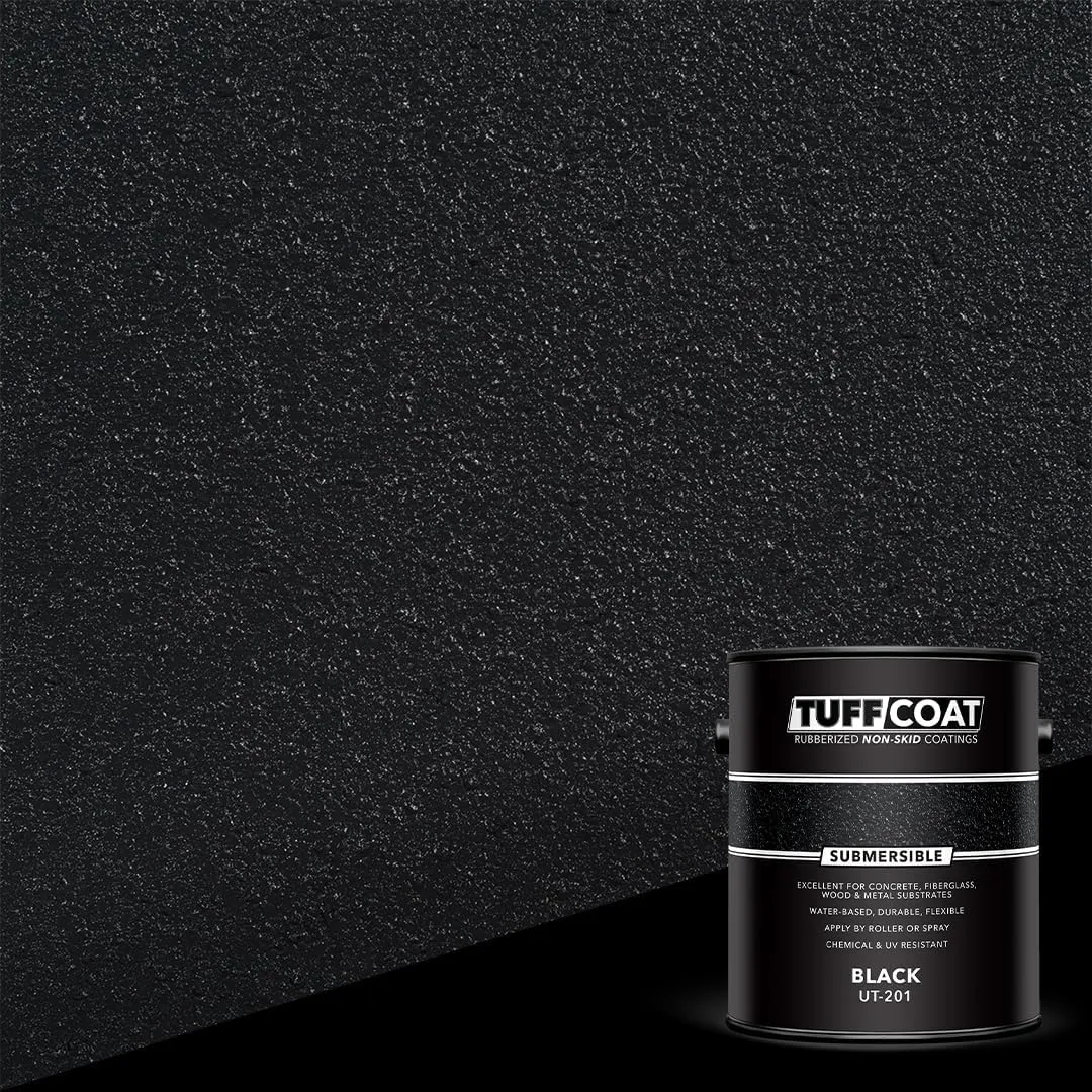 Tuff Coat UT-201 Black - 1 Gallon: Submersible, Water-Based, Rubberized Non-Skid Coating
