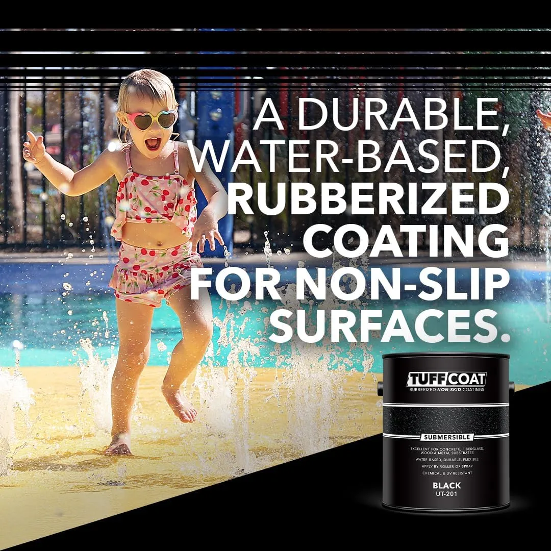 Tuff Coat UT-201 Black - 1 Gallon: Submersible, Water-Based, Rubberized Non-Skid Coating