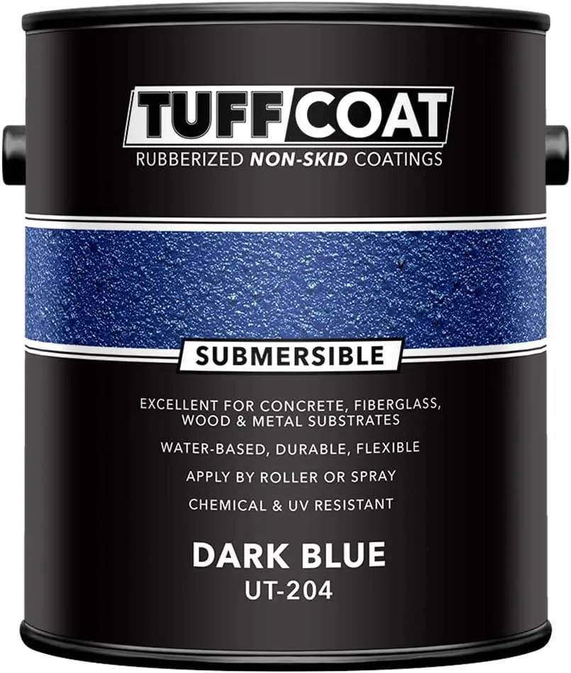 Tuff Coat UT-204 Dark Blue - 1 Gallon: Submersible, Water-Based, Rubberized Non-Skid Coating