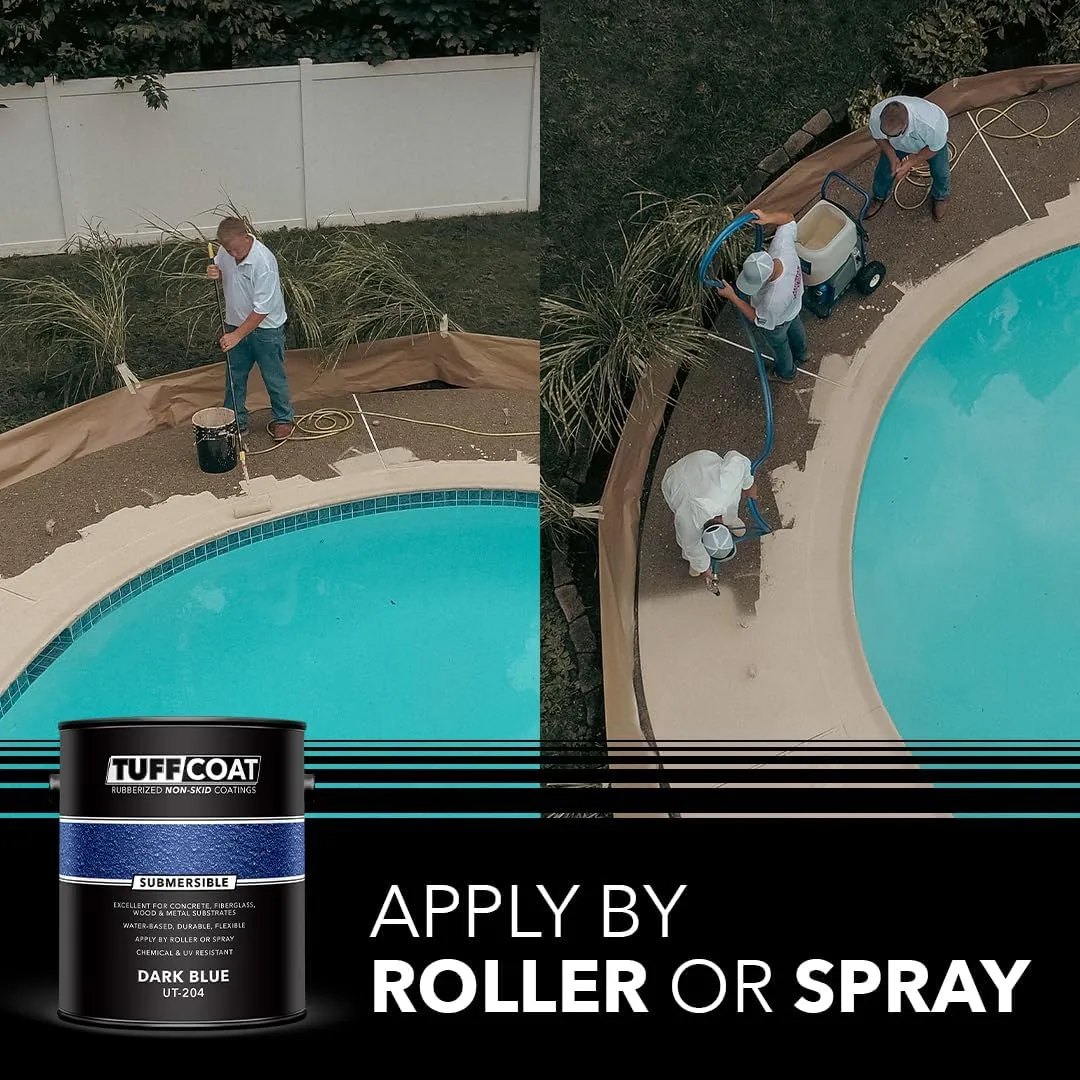 Tuff Coat UT-204 Dark Blue - 1 Gallon: Submersible, Water-Based, Rubberized Non-Skid Coating