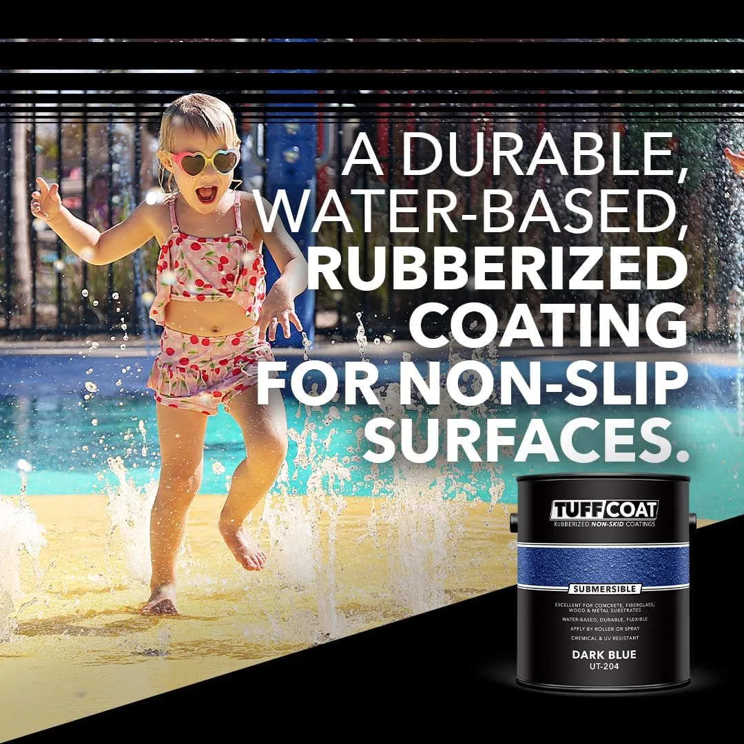 Tuff Coat UT-204 Dark Blue - 1 Gallon: Submersible, Water-Based, Rubberized Non-Skid Coating