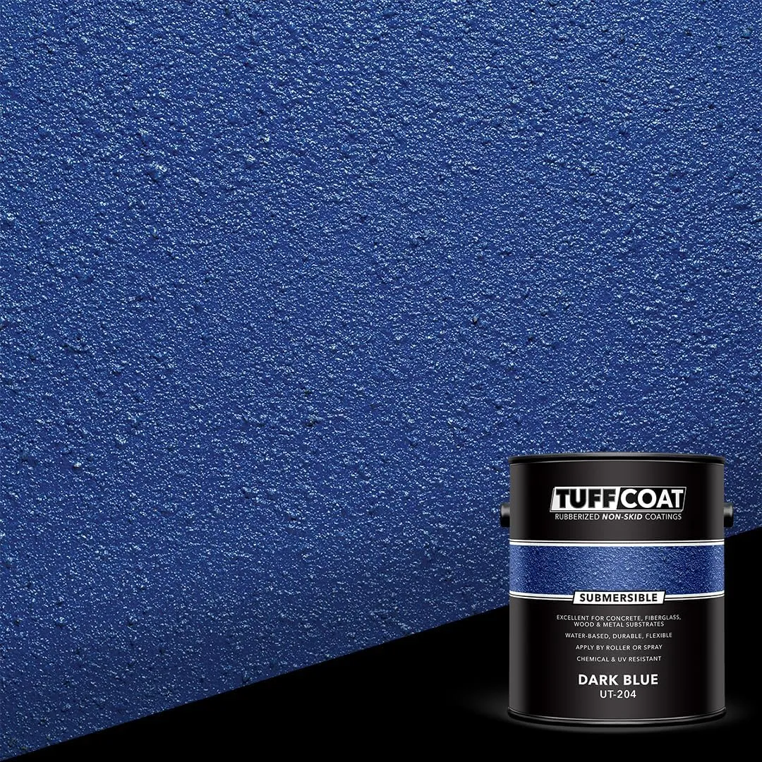 Tuff Coat UT-204 Dark Blue - 1 Gallon: Submersible, Water-Based, Rubberized Non-Skid Coating