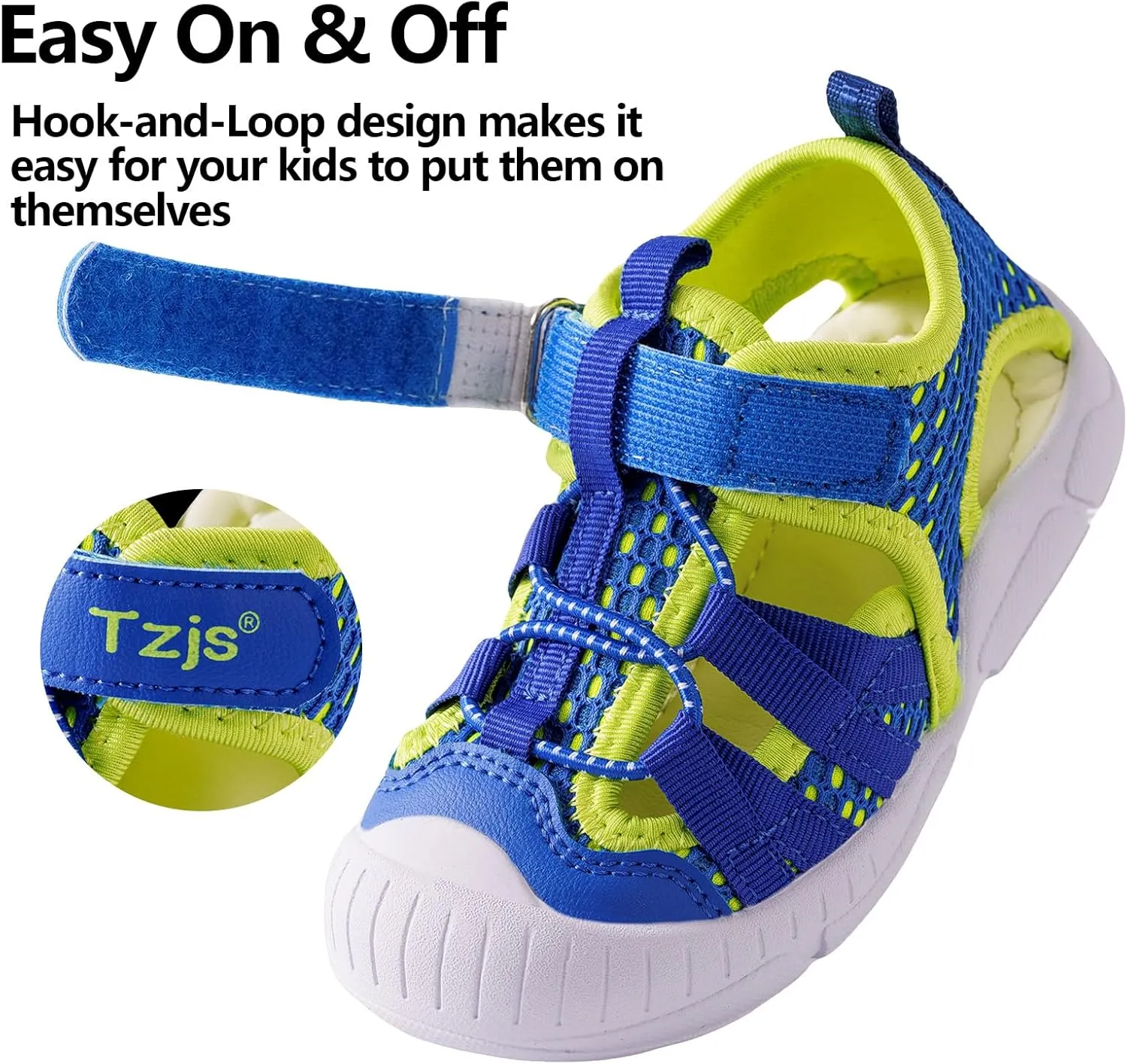 TZJS Boys Girls Water Shoes Kids Lightweight Beach Sport Sandals Breathable Quick Dry Swimming Sandals for Toddler