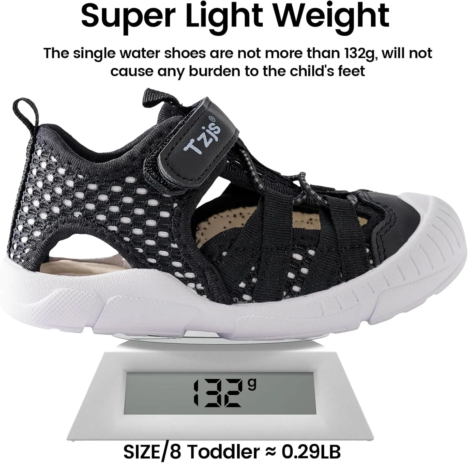 TZJS Boys Girls Water Shoes Kids Lightweight Beach Sport Sandals Breathable Quick Dry Swimming Sandals for Toddler