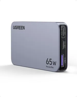 UGREEN Nexode Pro 65W USB C Charger Flat, 3-Port Slim GaN Compact Fast PPS Wall Charger for iPhone 16/15/14, MacBook Air, iPad Pro, Galaxy S24/S23/Note20, Pixel 9/8, Steam Deck