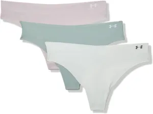 Under Armour Women's 3-pack Pure Stretch No Show Thong Underwear, All-day Comfort & Ultra-soft Fit