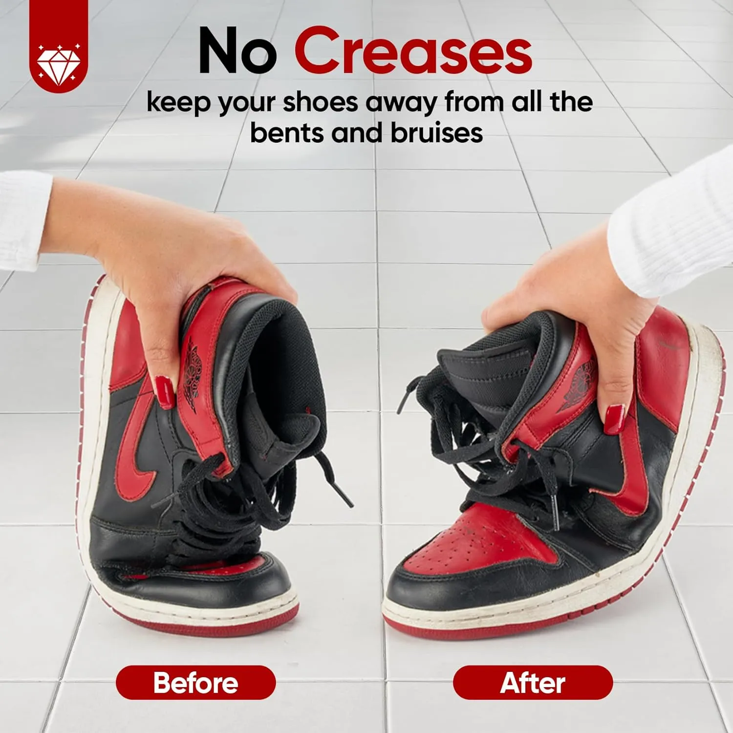 Unisex Sneaker Crease Shields - Durable Anti-Wrinkle Shoe Protectors, Invisible & Comfortable for Daily Wear