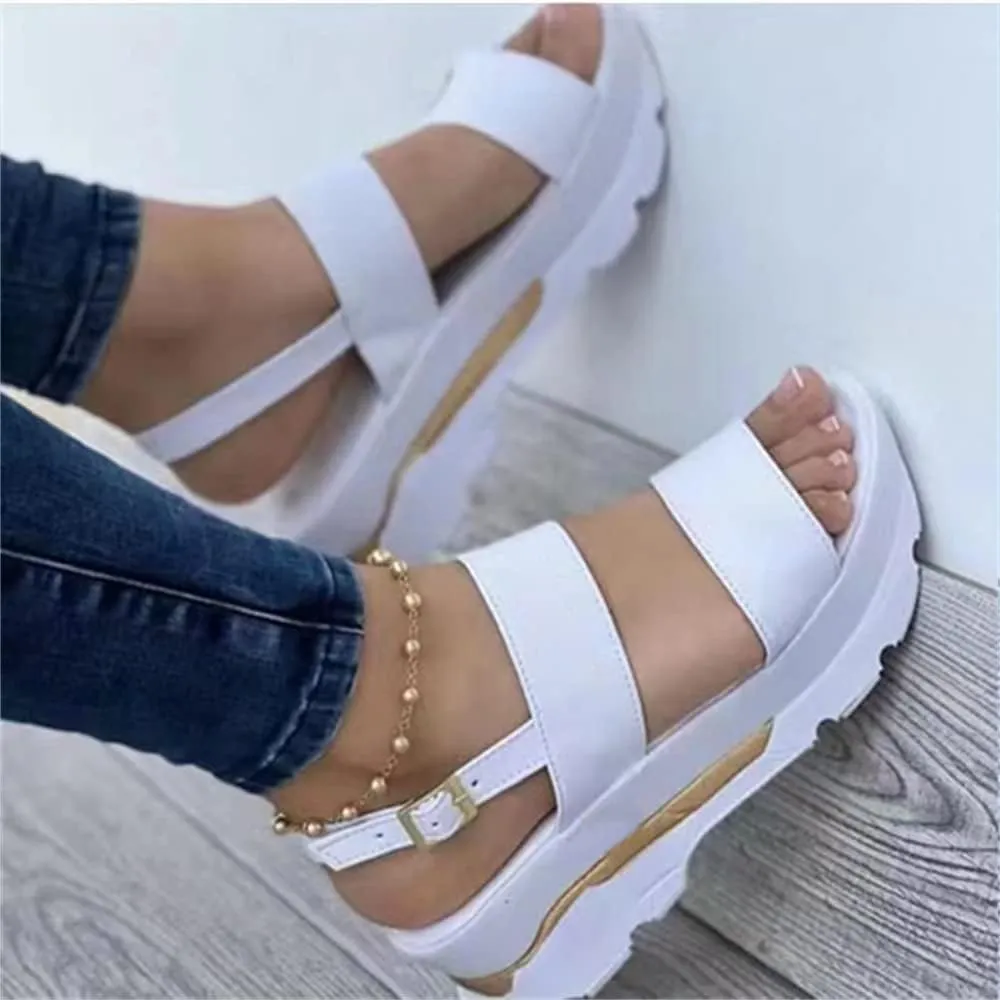 VALINK Women's Platform Sandals Strappy Breathable Open Toes Ultra-Thick Sole Shoes Flat Wedge Summer Soft Sole Sandals