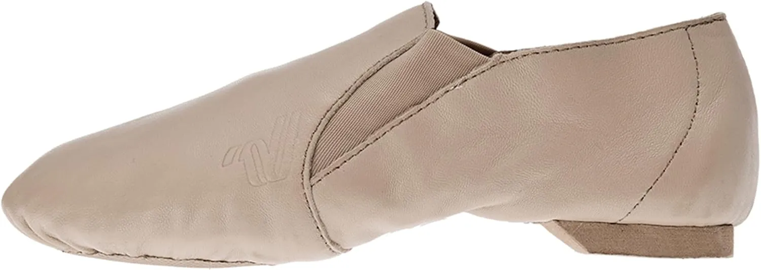 Varsity Spirit Strut Black and Tan Slip On Split Sole Leather Dance and Jazz Shoes