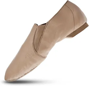 Varsity Spirit Strut Black and Tan Slip On Split Sole Leather Dance and Jazz Shoes