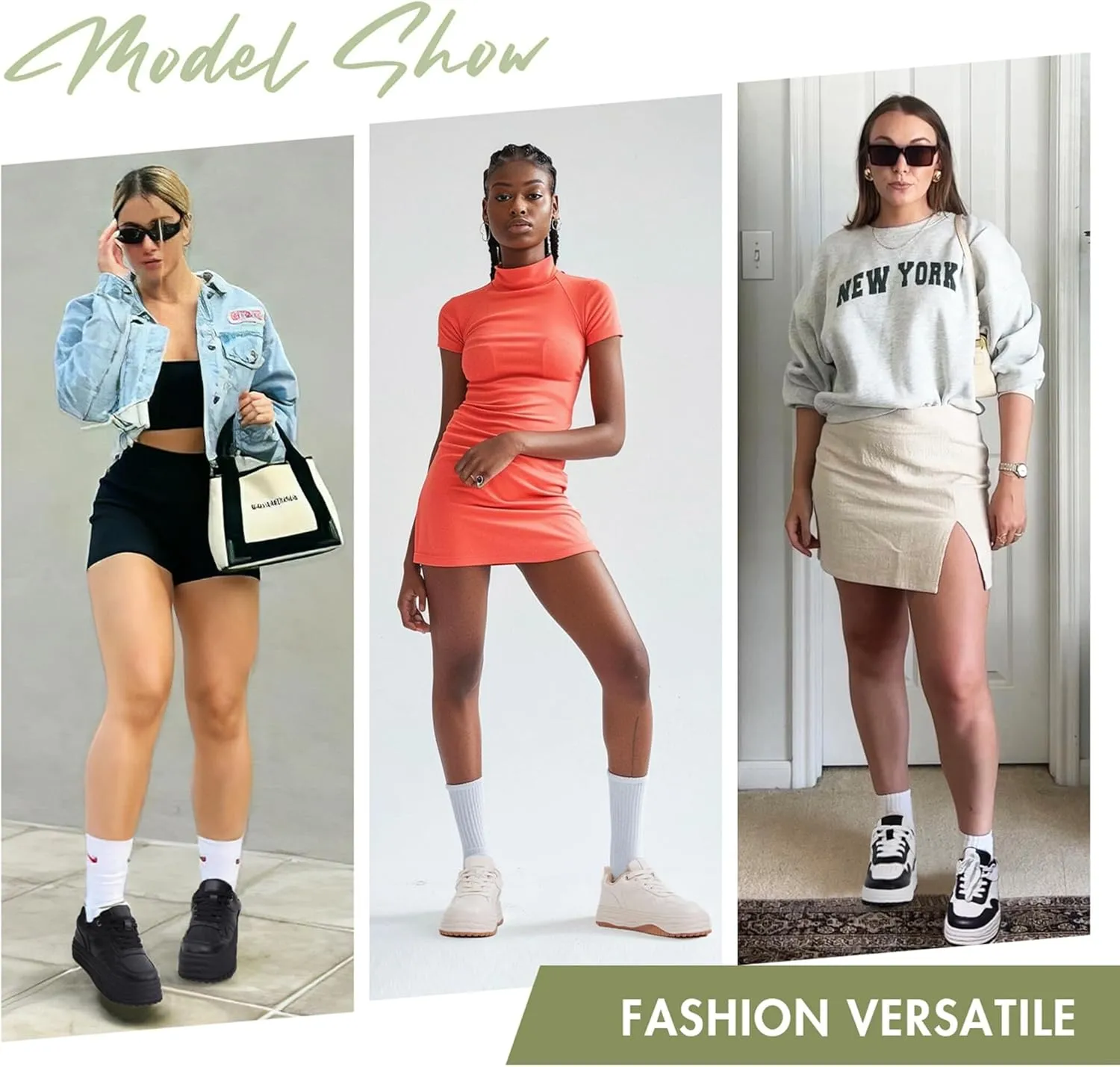 Vepose 8060 Women's Fashion Platform Sneakers, Wide Toe Design Leather Casual Tennis Lace-up Shoes
