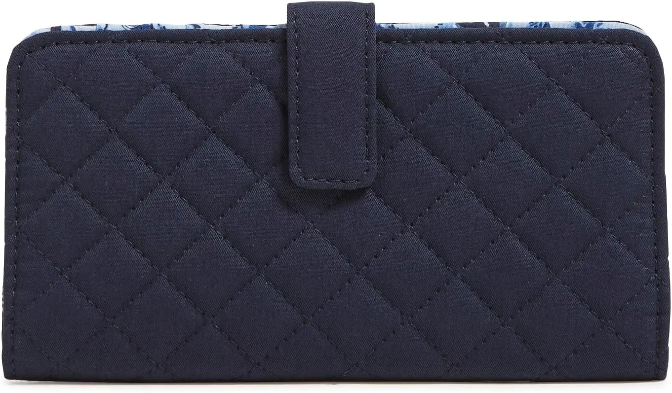 Vera Bradley Cotton Finley Wallet with RFID Protection, Classic Navy