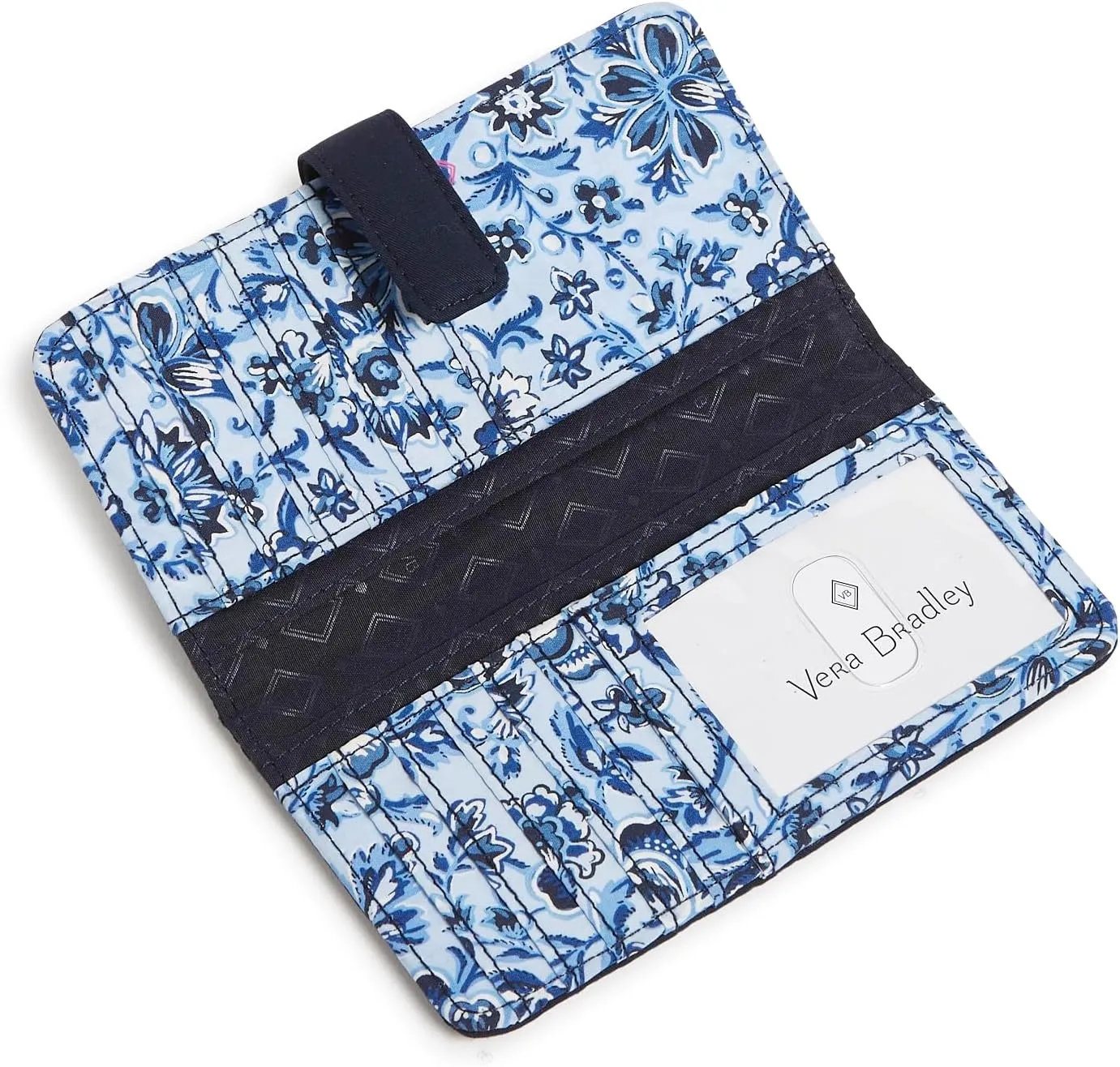 Vera Bradley Cotton Finley Wallet with RFID Protection, Classic Navy